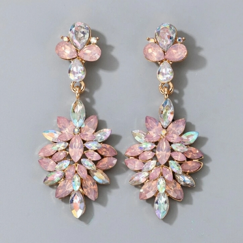 Rhinestone Alloy Drop Earrings